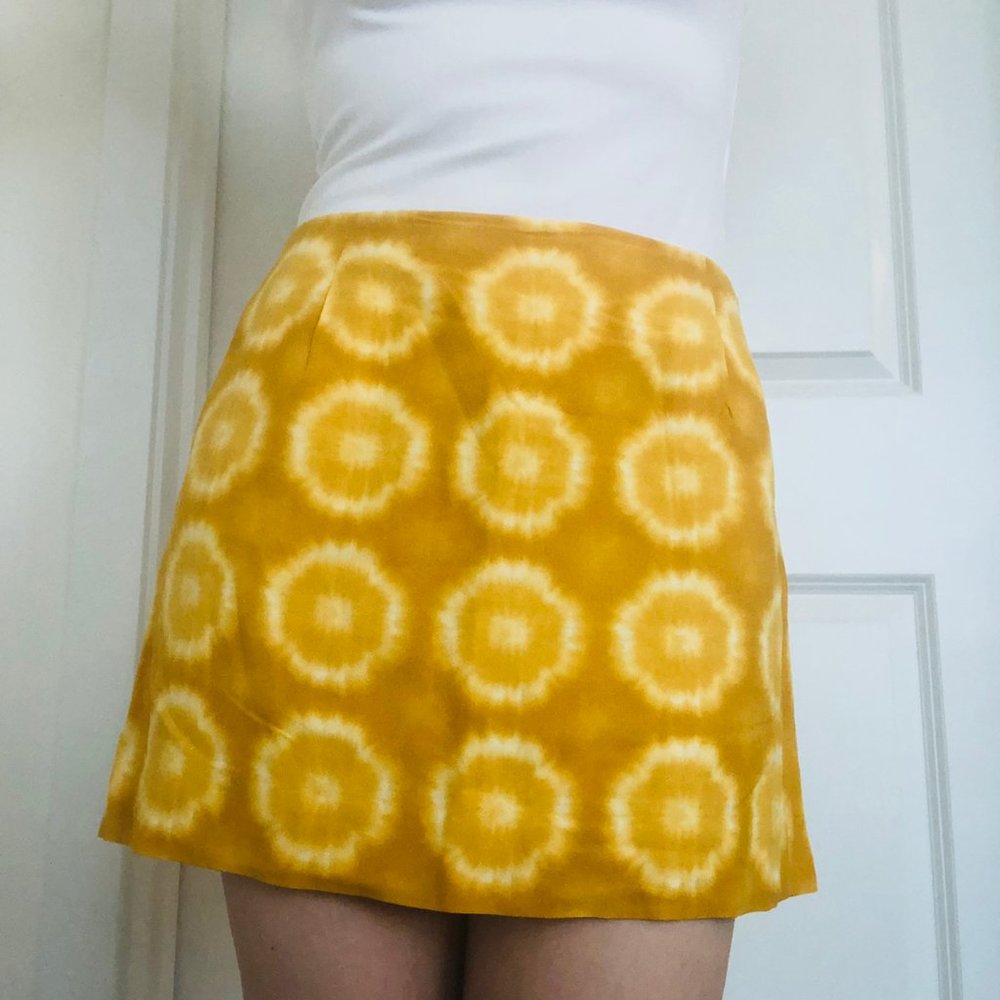 J Crew Tie Dye Sunflower Mini Skirt